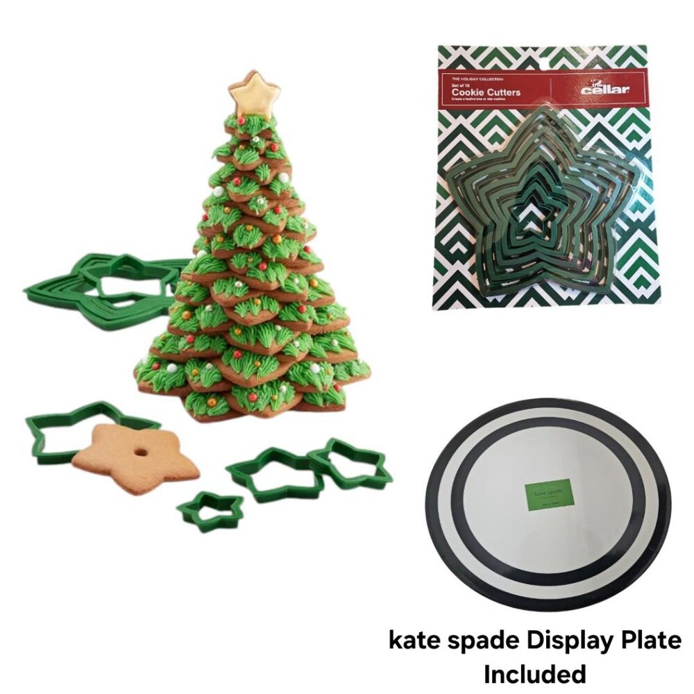 The Cellar 12-Piece Star Cookie Cutter Set with kate spade Display Platter